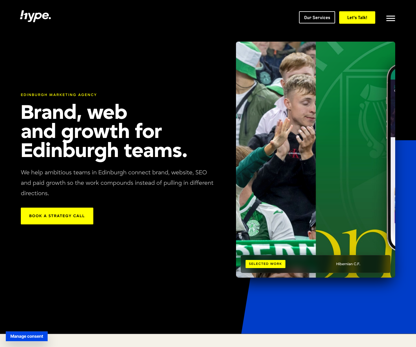 We Are Hype agency website homepage designed by Alex Player